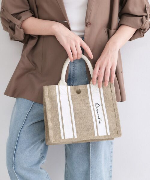 OPAQUE.CLIP / オペーク ドット クリップ トートバッグ | ジュートスクエアミドルトート（アイボリー(004)）
