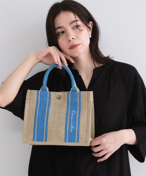 OPAQUE.CLIP / オペーク ドット クリップ トートバッグ | ジュートスクエアミドルトート（ブルー(892)）