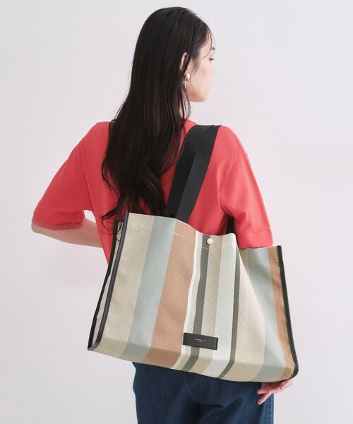 OPAQUE.CLIP / オペーク ドット クリップ トートバッグ | マルチストライプBIGトート | 詳細1