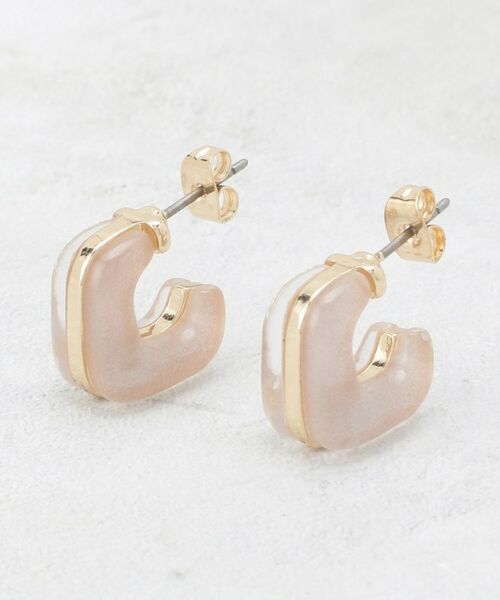 OPAQUE.CLIP / オペーク ドット クリップ ピアス・イヤリング | サイドクリア×ラメカラーデザインミニピアス（ピンク(072)）