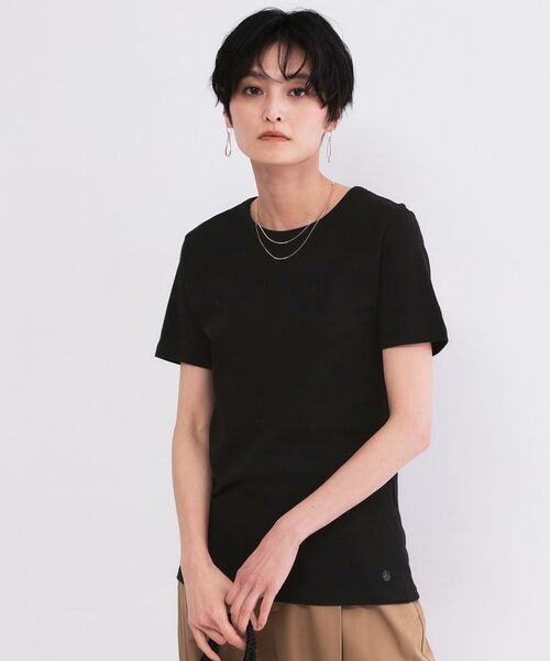 OPAQUE.CLIP / オペーク ドット クリップ Tシャツ | 【PETIT BATEAU／プチバトー】クルーネック半袖Tシャツ（ブラック(019)）