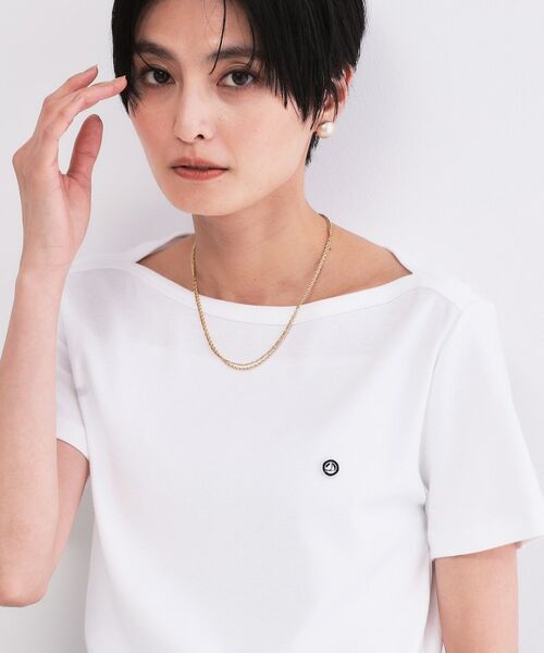 OPAQUE.CLIP / オペーク ドット クリップ Tシャツ | 【PETIT BATERU／プチバトー】ボートネック半袖Tシャツ（ホワイト(001)）