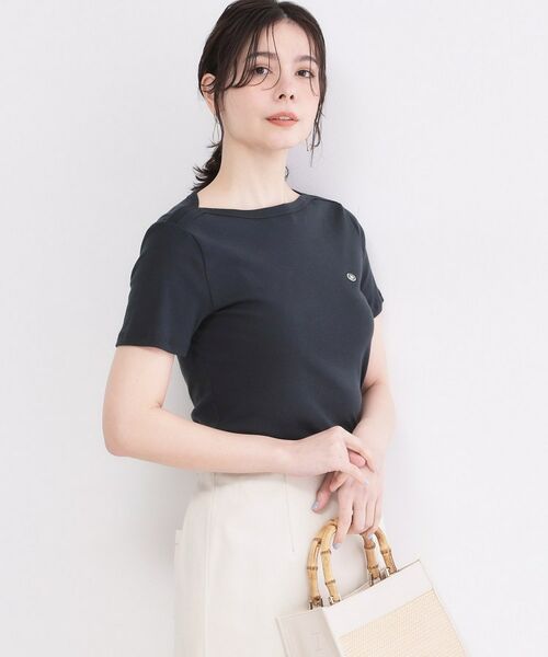 OPAQUE.CLIP / オペーク ドット クリップ Tシャツ | 【PETIT BATERU／プチバトー】ボートネック半袖Tシャツ（ネイビー(094)）