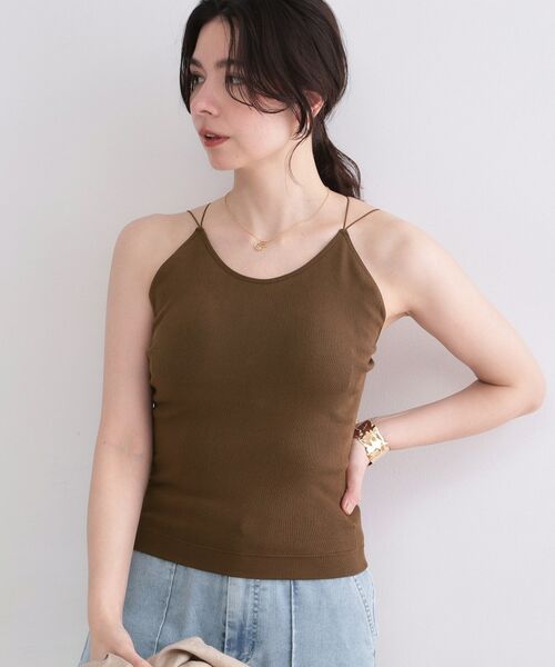 OPAQUE.CLIP / オペーク ドット クリップ キャミソール・チューブトップ | 【FRUIT OF THE LOOM／フルーツオブザルーム】カップ付きキャミソール（ブラウン(044)）