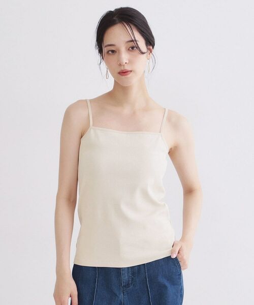 OPAQUE.CLIP / オペーク ドット クリップ キャミソール・チューブトップ | オーガニックコットン混 ベーシックリブキャミソール【洗濯機OK】 | 詳細13