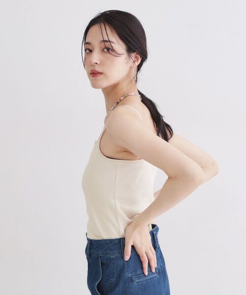 OPAQUE.CLIP / オペーク ドット クリップ キャミソール・チューブトップ | オーガニックコットン混 ベーシックリブキャミソール【洗濯機OK】 | 詳細9