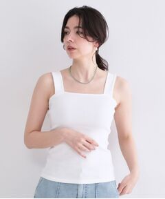 OPAQUE.CLIP / オペーク ドット クリップ キャミソール・チューブトップ | オーガニックコットン混 ワイドストラップリブキャミソール【洗濯機OK】