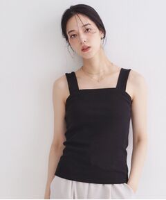 OPAQUE.CLIP / オペーク ドット クリップ キャミソール・チューブトップ | オーガニックコットン混 ワイドストラップリブキャミソール【洗濯機OK】