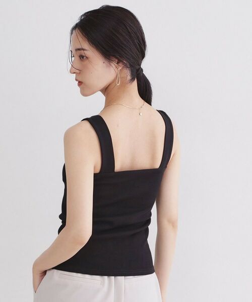 OPAQUE.CLIP / オペーク ドット クリップ キャミソール・チューブトップ | オーガニックコットン混 ワイドストラップリブキャミソール【洗濯機OK】 | 詳細1