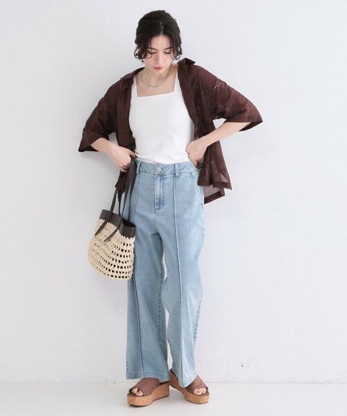 OPAQUE.CLIP / オペーク ドット クリップ キャミソール・チューブトップ | オーガニックコットン混 ワイドストラップリブキャミソール【洗濯機OK】 | 詳細11