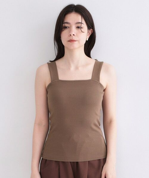 OPAQUE.CLIP / オペーク ドット クリップ キャミソール・チューブトップ | オーガニックコットン混 ワイドストラップリブキャミソール【洗濯機OK】 | 詳細13