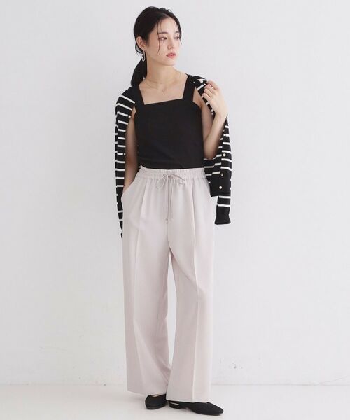 OPAQUE.CLIP / オペーク ドット クリップ キャミソール・チューブトップ | オーガニックコットン混 ワイドストラップリブキャミソール【洗濯機OK】 | 詳細2