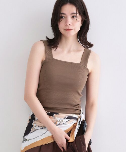OPAQUE.CLIP / オペーク ドット クリップ キャミソール・チューブトップ | オーガニックコットン混 ワイドストラップリブキャミソール【洗濯機OK】 | 詳細5