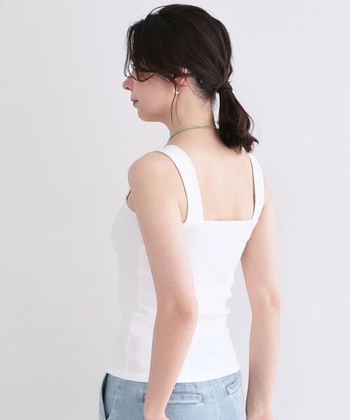 OPAQUE.CLIP / オペーク ドット クリップ キャミソール・チューブトップ | オーガニックコットン混 ワイドストラップリブキャミソール【洗濯機OK】 | 詳細9