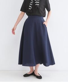 OPAQUE.CLIP / オペーク ドット クリップ ロング・マキシ丈スカート | リネンライクフレアスカート【洗濯機OK／接触冷感／吸水速乾】