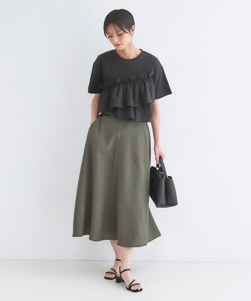 OPAQUE.CLIP / オペーク ドット クリップ ロング・マキシ丈スカート | リネンライクフレアスカート【洗濯機OK/接触冷感/吸水速乾】 | 詳細1