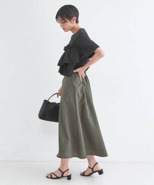 OPAQUE.CLIP / オペーク ドット クリップ ロング・マキシ丈スカート | リネンライクフレアスカート【洗濯機OK/接触冷感/吸水速乾】 | 詳細2