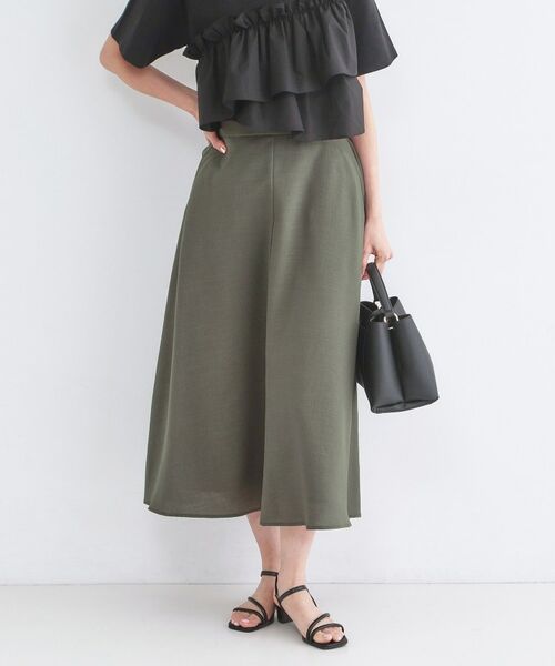 OPAQUE.CLIP / オペーク ドット クリップ ロング・マキシ丈スカート | リネンライクフレアスカート【洗濯機OK/接触冷感/吸水速乾】 | 詳細3