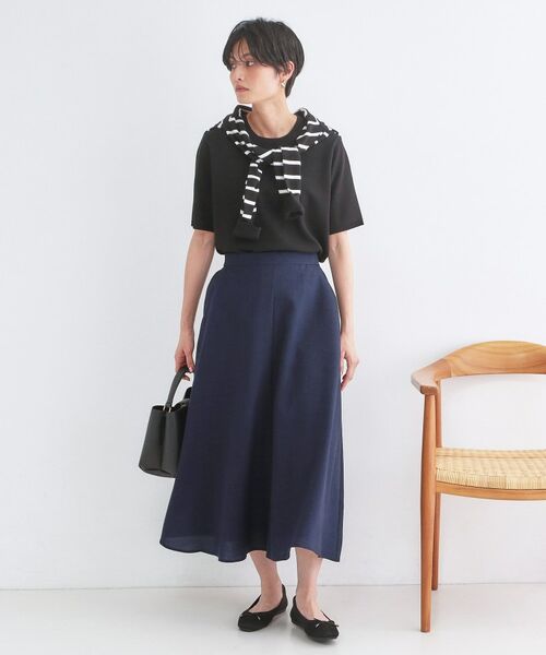 OPAQUE.CLIP / オペーク ドット クリップ ロング・マキシ丈スカート | リネンライクフレアスカート【洗濯機OK/接触冷感/吸水速乾】 | 詳細9