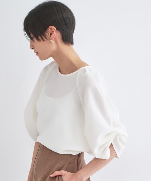 OPAQUE.CLIP / オペーク ドット クリップ シャツ・ブラウス | リネンライク タックスリーブブラウス【洗濯機OK／接触冷感／吸水速乾】 | 詳細1