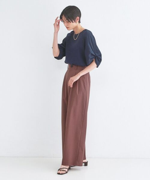 OPAQUE.CLIP / オペーク ドット クリップ シャツ・ブラウス | リネンライク タックスリーブブラウス【洗濯機OK／接触冷感／吸水速乾】 | 詳細15