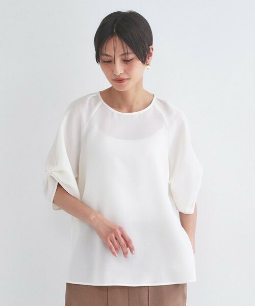 OPAQUE.CLIP / オペーク ドット クリップ シャツ・ブラウス | リネンライク タックスリーブブラウス【洗濯機OK／接触冷感／吸水速乾】 | 詳細17