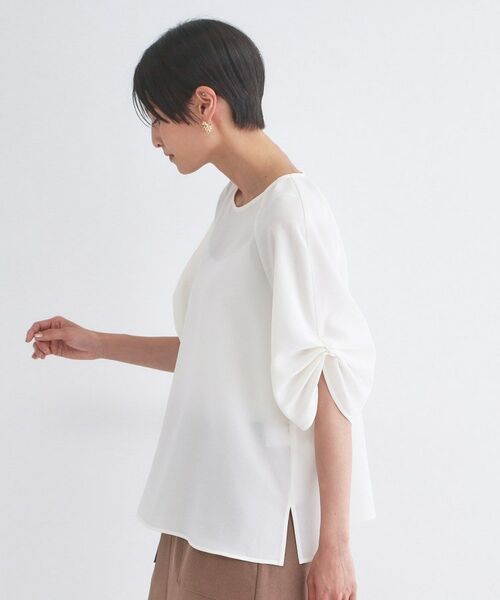 OPAQUE.CLIP / オペーク ドット クリップ シャツ・ブラウス | リネンライク タックスリーブブラウス【洗濯機OK／接触冷感／吸水速乾】 | 詳細18