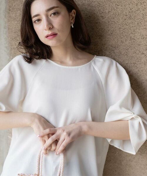 OPAQUE.CLIP / オペーク ドット クリップ シャツ・ブラウス | 【接触冷感/吸水速乾】リネンライク タックスリーブブラウス《セットアップ対応/洗濯機OK》 | 詳細30