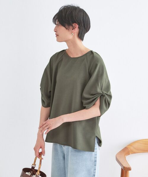 OPAQUE.CLIP / オペーク ドット クリップ シャツ・ブラウス | リネンライク タックスリーブブラウス【洗濯機OK／接触冷感／吸水速乾】 | 詳細5