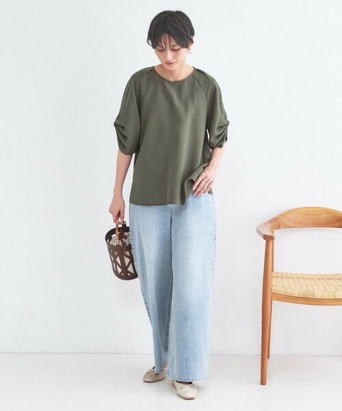 OPAQUE.CLIP / オペーク ドット クリップ シャツ・ブラウス | リネンライク タックスリーブブラウス【洗濯機OK／接触冷感／吸水速乾】 | 詳細6