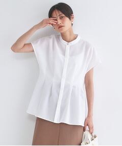 OPAQUE.CLIP / オペーク ドット クリップ シャツ・ブラウス | リネンライク タックフレンチスリーブブラウス【洗濯機OK／接触冷感／吸水速乾】