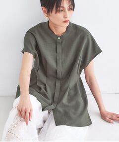 OPAQUE.CLIP / オペーク ドット クリップ シャツ・ブラウス | リネンライク タックフレンチスリーブブラウス【洗濯機OK／接触冷感／吸水速乾】