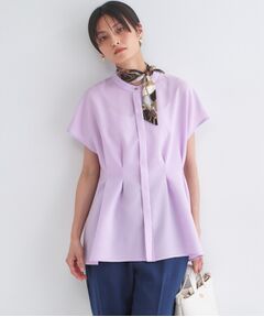 OPAQUE.CLIP / オペーク ドット クリップ シャツ・ブラウス | リネンライク タックフレンチスリーブブラウス【洗濯機OK／接触冷感／吸水速乾】