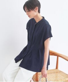 OPAQUE.CLIP / オペーク ドット クリップ シャツ・ブラウス | リネンライク タックフレンチスリーブブラウス【洗濯機OK／接触冷感／吸水速乾】