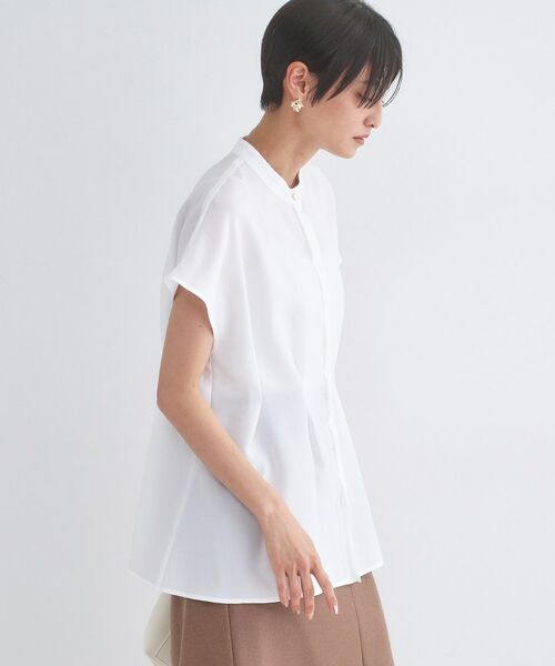 OPAQUE.CLIP / オペーク ドット クリップ シャツ・ブラウス | リネンライク タックフレンチスリーブブラウス【洗濯機OK／接触冷感／吸水速乾】 | 詳細1