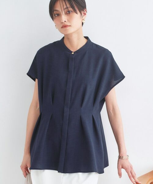 OPAQUE.CLIP / オペーク ドット クリップ シャツ・ブラウス | リネンライク タックフレンチスリーブブラウス【洗濯機OK／接触冷感／吸水速乾】 | 詳細13