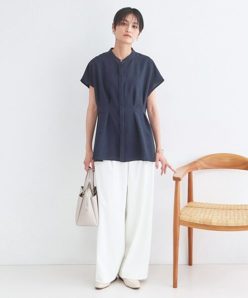 OPAQUE.CLIP / オペーク ドット クリップ シャツ・ブラウス | リネンライク タックフレンチスリーブブラウス【洗濯機OK／接触冷感／吸水速乾】 | 詳細14