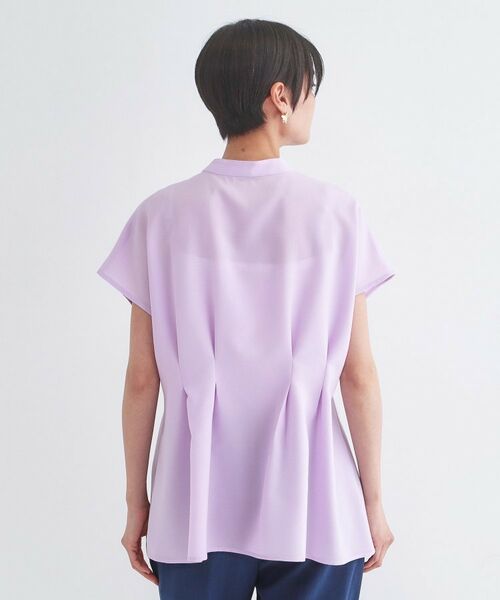 OPAQUE.CLIP / オペーク ドット クリップ シャツ・ブラウス | リネンライク タックフレンチスリーブブラウス【洗濯機OK／接触冷感／吸水速乾】 | 詳細19