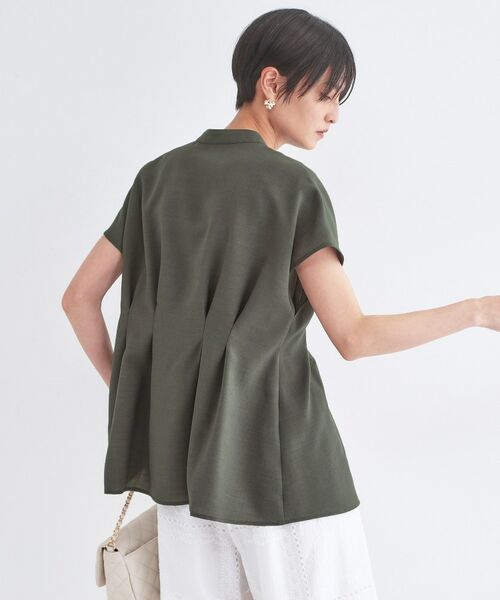 OPAQUE.CLIP / オペーク ドット クリップ シャツ・ブラウス | リネンライク タックフレンチスリーブブラウス【洗濯機OK／接触冷感／吸水速乾】 | 詳細5