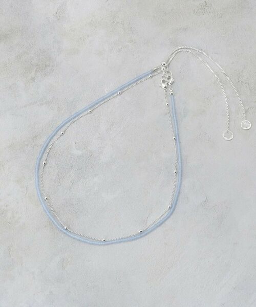 OPAQUE.CLIP / オペーク ドット クリップ ネックレス・ペンダント・チョーカー | デザインチェーン×ビーズSET ネックレス（シルバー(006)）