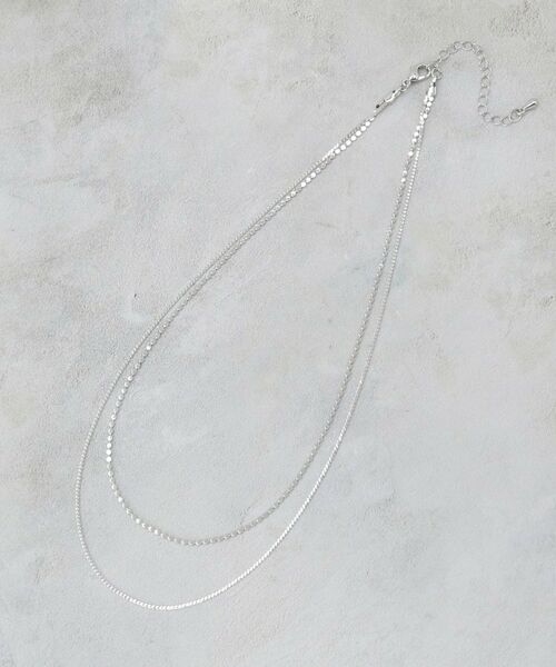 OPAQUE.CLIP / オペーク ドット クリップ ネックレス・ペンダント・チョーカー | 2連デザインチェーンショートネックレス（シルバー(006)）