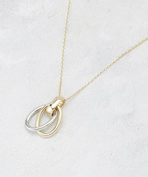 OPAQUE.CLIP / オペーク ドット クリップ ネックレス・ペンダント・チョーカー | メタルオーバルクロスデザインネックレス（ゴールド(007)）