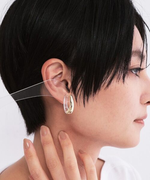 OPAQUE.CLIP / オペーク ドット クリップ ピアス・イヤリング | クリア×メタルコンビワンタッチピアス | 詳細5