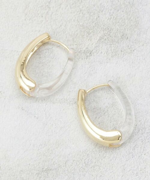 OPAQUE.CLIP / オペーク ドット クリップ ピアス・イヤリング | クリア×メタルコンビワンタッチピアス（ゴールド(007)）