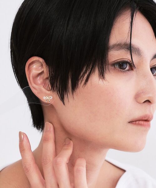OPAQUE.CLIP / オペーク ドット クリップ ピアス・イヤリング | ビジュー×メタルリボンミニピアス | 詳細5