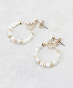 OPAQUE.CLIP / オペーク ドット クリップ ピアス・イヤリング | シェル調ビーズ×メタルフープピアス