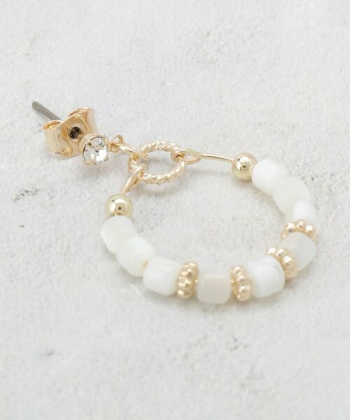 OPAQUE.CLIP / オペーク ドット クリップ ピアス・イヤリング | シェル調ビーズ×メタルフープピアス | 詳細3