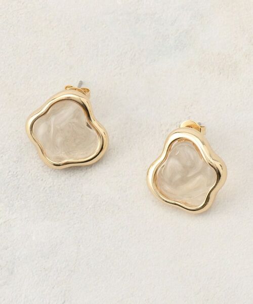 OPAQUE.CLIP / オペーク ドット クリップ ピアス・イヤリング | ニュアンスシェイプクリアカラーピアス（ベージュ(052)）