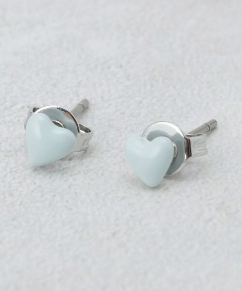 OPAQUE.CLIP / オペーク ドット クリップ ピアス・イヤリング | ミニハートピアス（ブルー(091)）