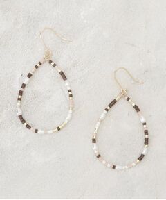 ドロップデザインマルチカラービーズピアス